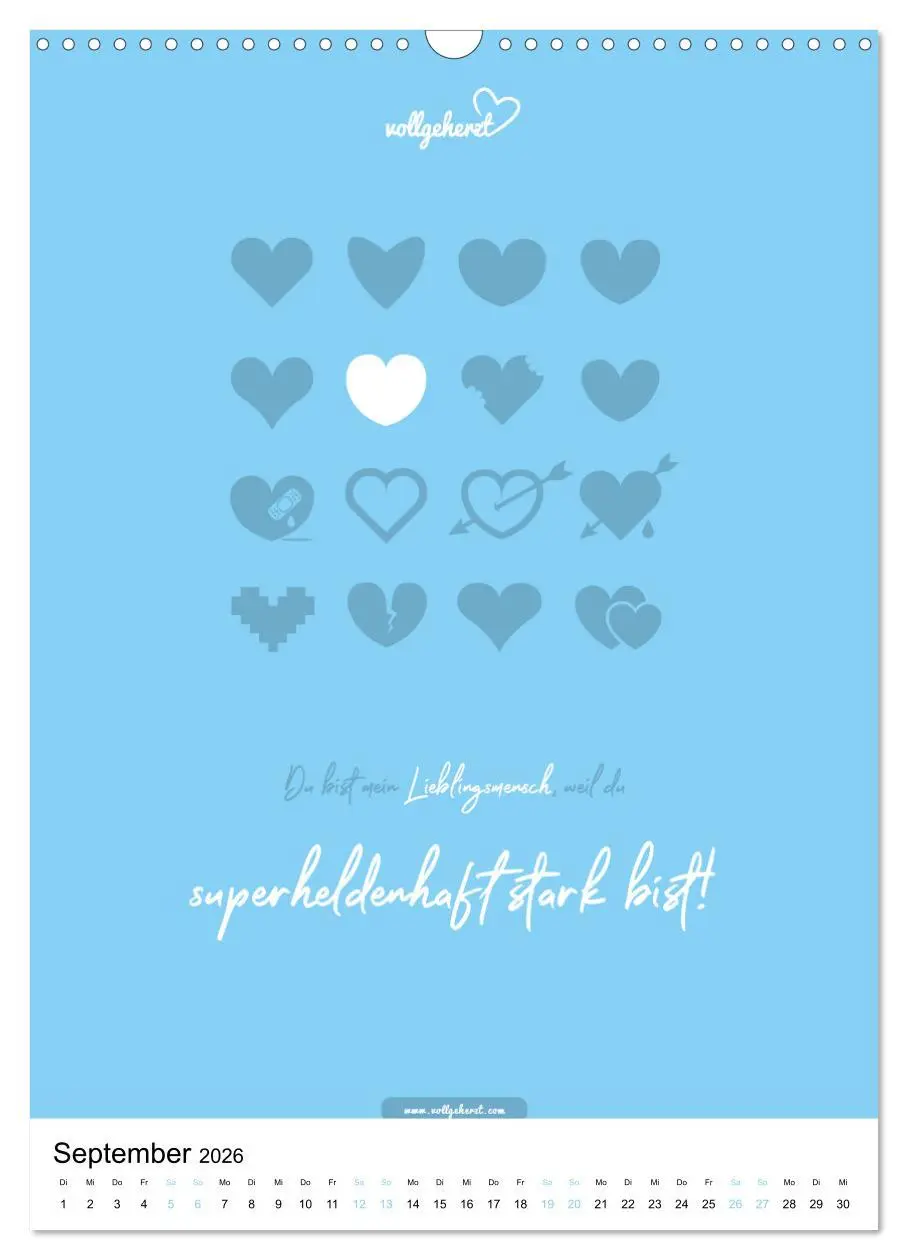 Bild: 9783516391497 | vollgeherzt: Lieblingsmensch-Kalender - Der Wandkalender als...