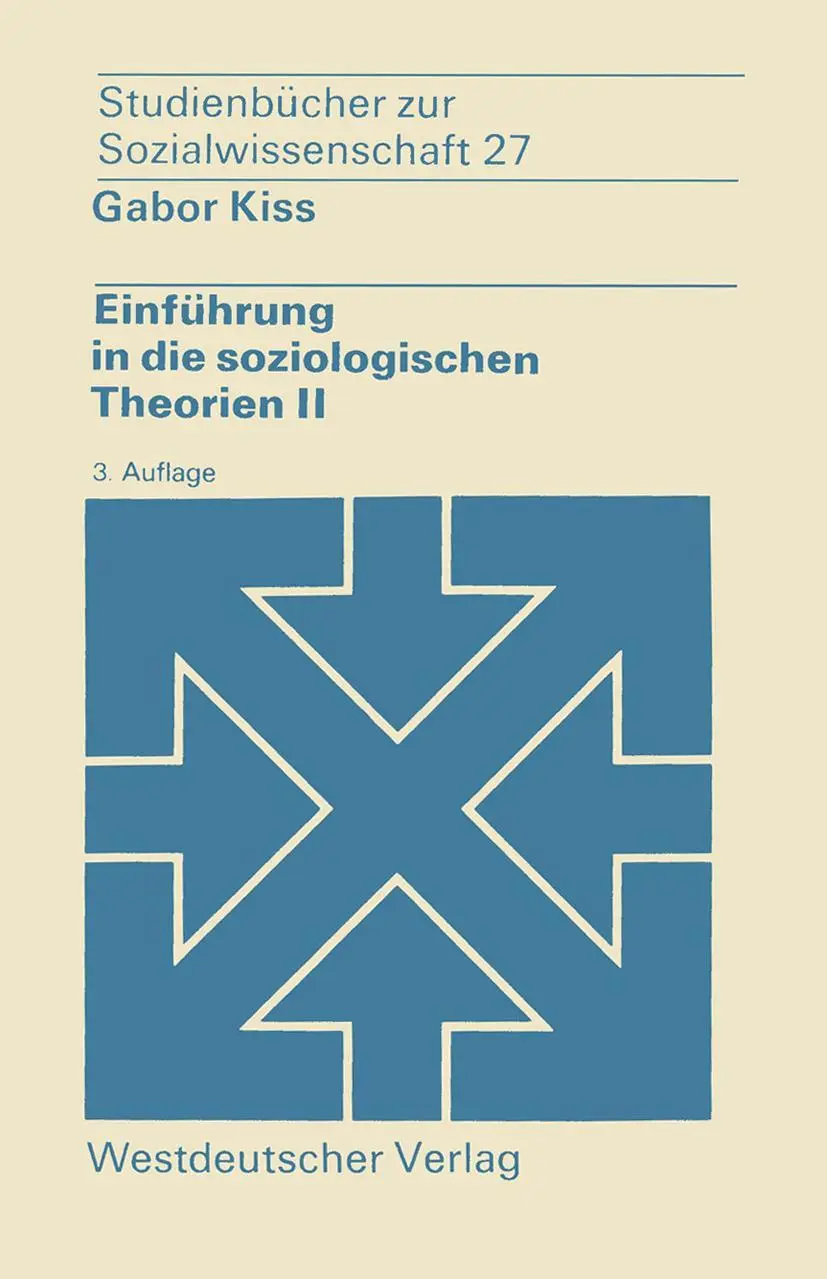 Cover: 9783531211497 | Einführung in die soziologischen Theorien II | Gabor Kiss | Buch
