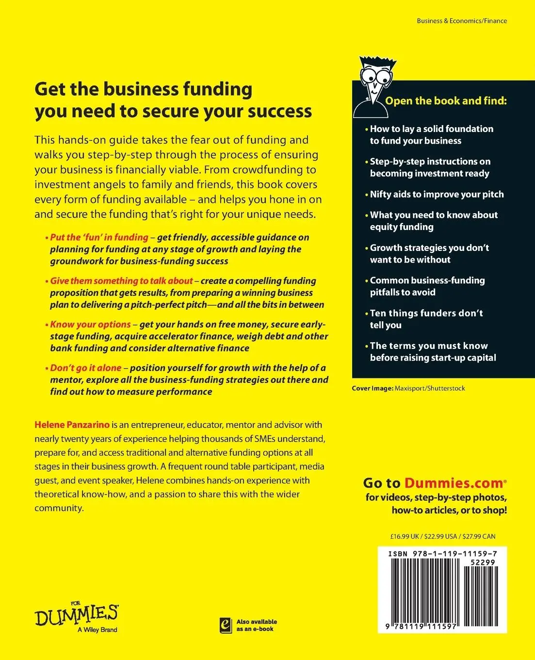 Rückseite: 9781119111597 | Business Funding for Dummies | Helene Panzarino | Taschenbuch | 432 S.