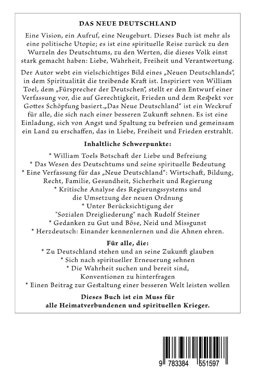 Rückseite: 9783384551597 | Das Neue Deutschland | Im Zeichen der Spiritualität | Eduard Tropea