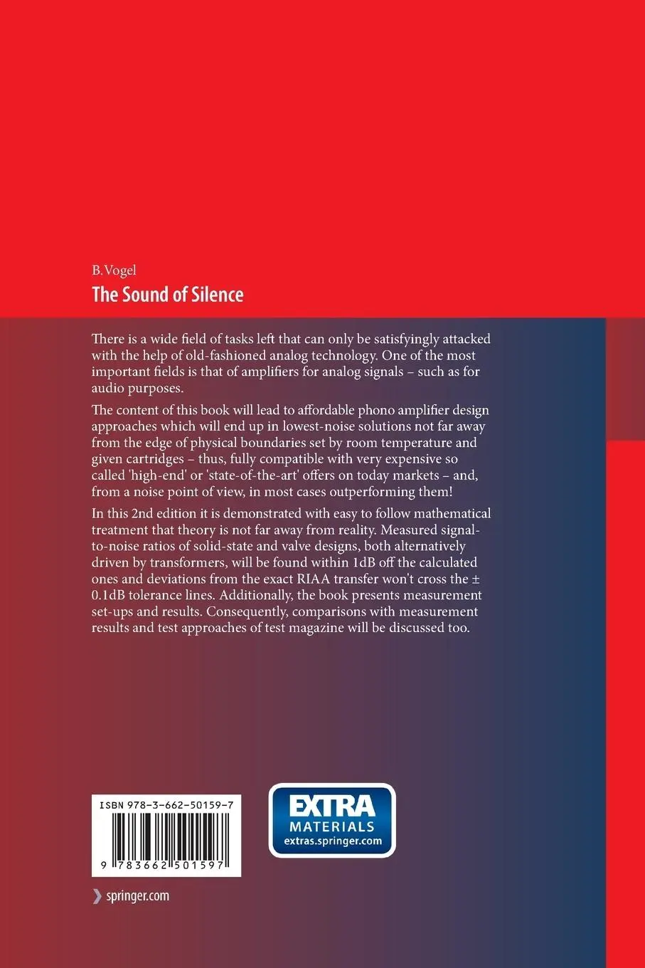 Rückseite: 9783662501597 | The Sound of Silence | Lowest-Noise RIAA Phono-Amps: Designer's Guide
