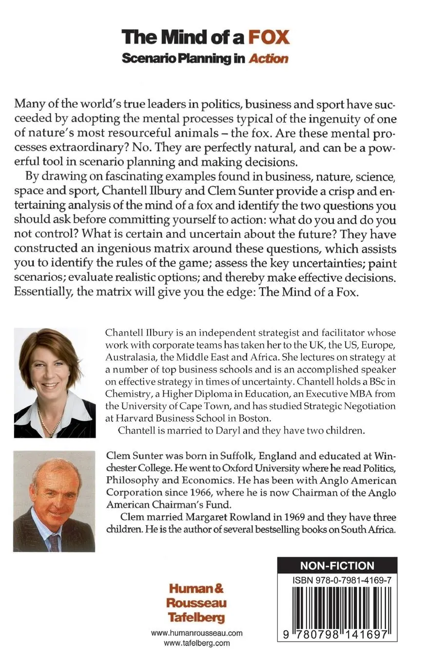 Rückseite: 9780798141697 | The mind of a fox | Scenario Planning in Action | Clem Sunter | Buch