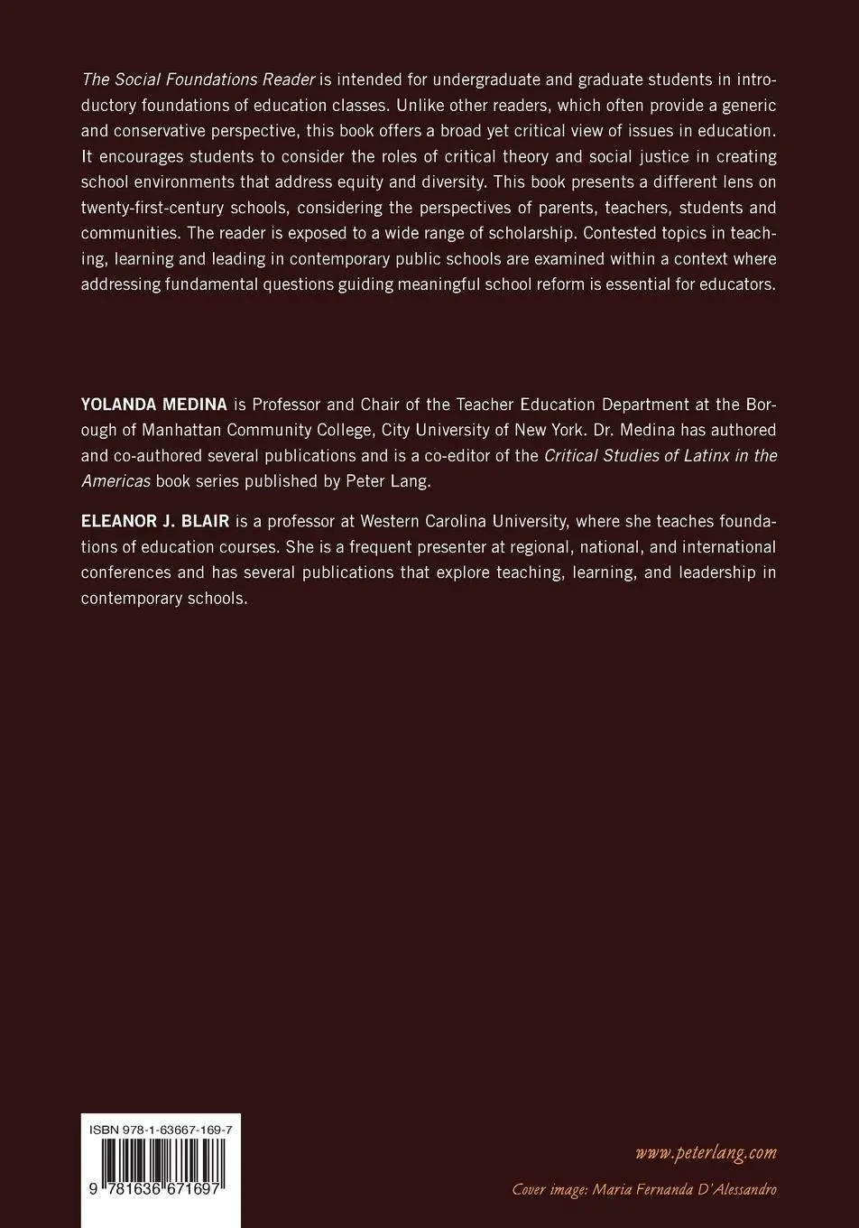 Rückseite: 9781636671697 | Social Foundations of Education Reader | Eleanor Blair (u. a.) | Buch