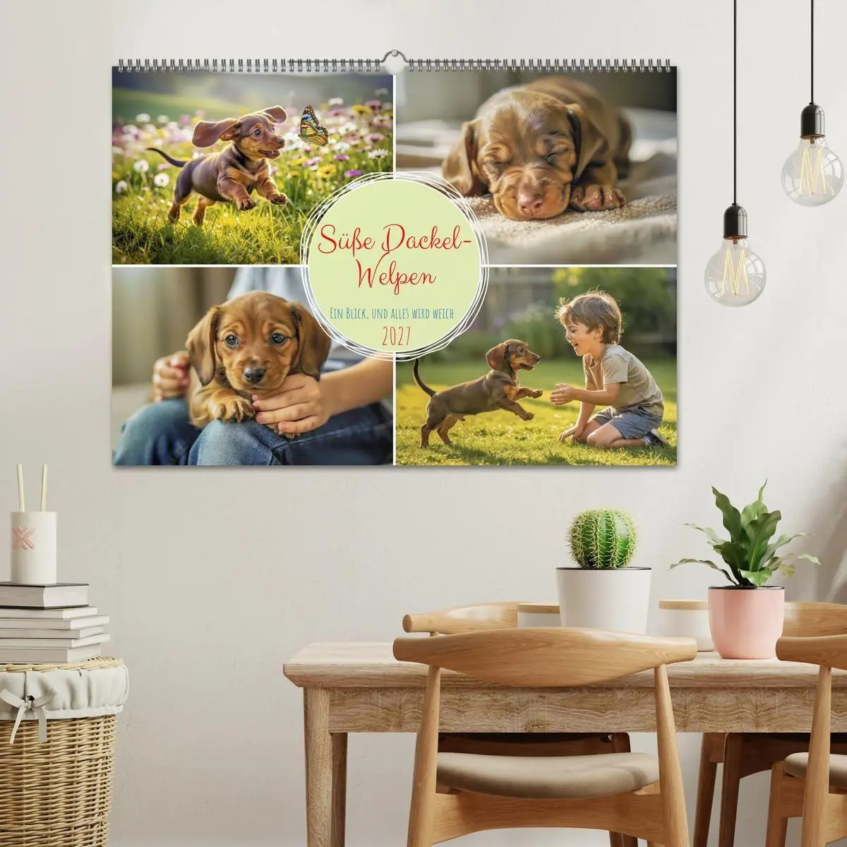 Bild: 9783594351697 | Süße Dackel-Welpen (Wandkalender 2027 DIN A2 quer), CALVENDO...