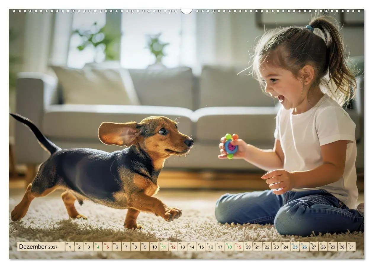 Bild: 9783594351697 | Süße Dackel-Welpen (Wandkalender 2027 DIN A2 quer), CALVENDO...