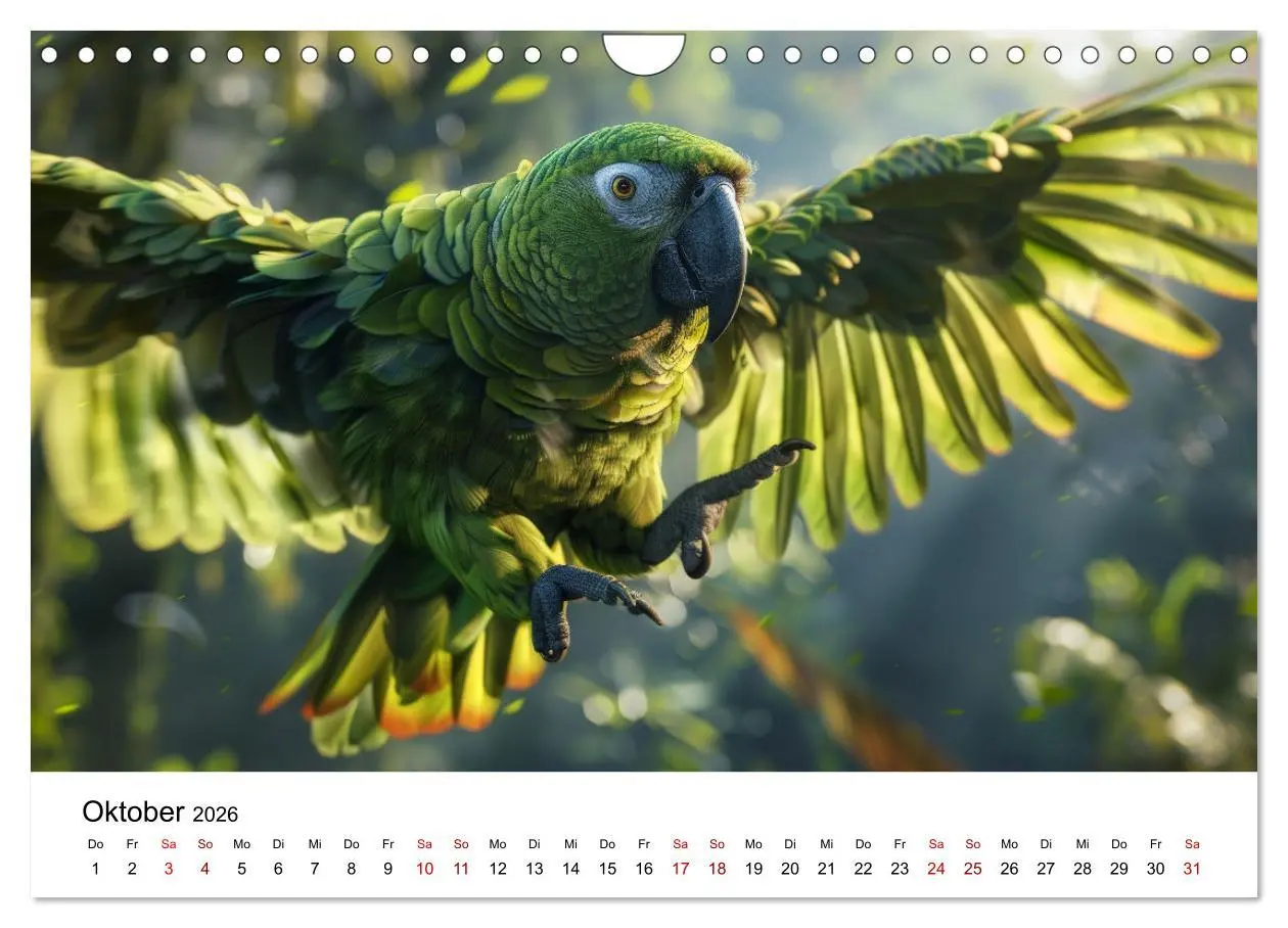 Bild: 9783457341797 | Papageien - Farbenfrohe Paradiesvögel (Wandkalender 2026 DIN A4...
