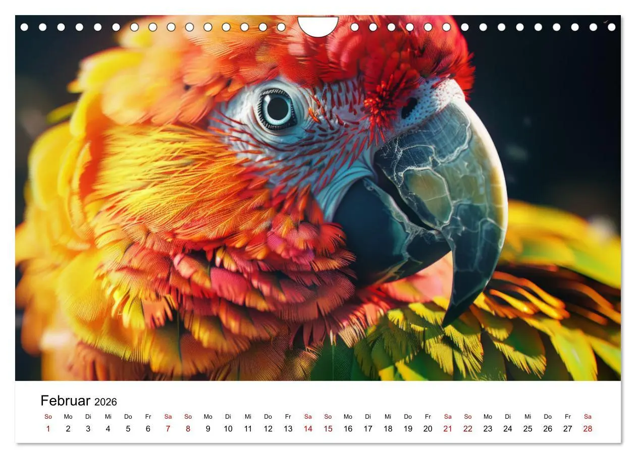 Bild: 9783457341797 | Papageien - Farbenfrohe Paradiesvögel (Wandkalender 2026 DIN A4...