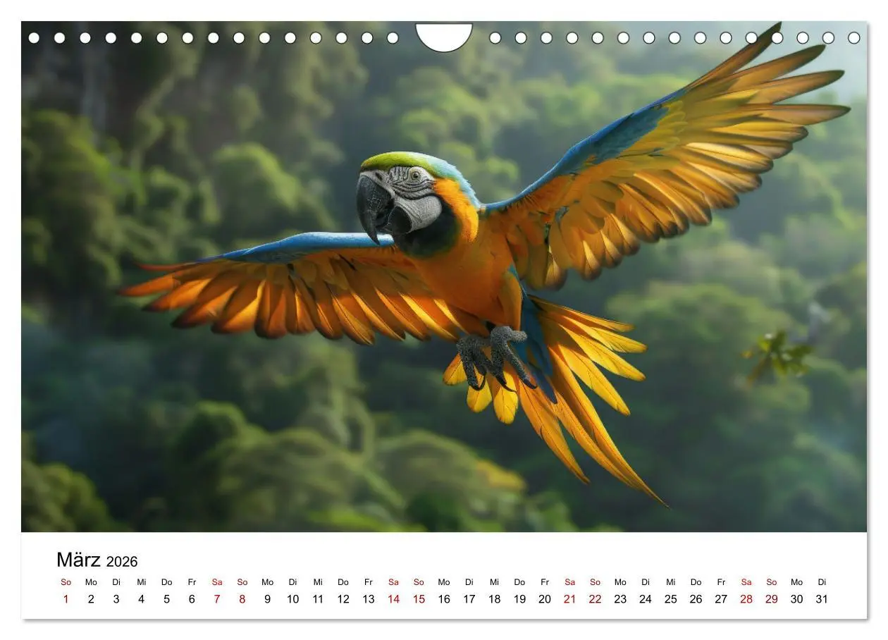 Bild: 9783457341797 | Papageien - Farbenfrohe Paradiesvögel (Wandkalender 2026 DIN A4...
