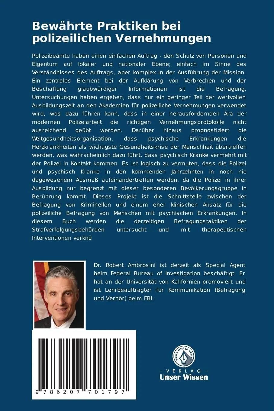 Rückseite: 9786207701797 | Bewährte Praktiken bei polizeilichen Vernehmungen | Ambrosini (u. a.)