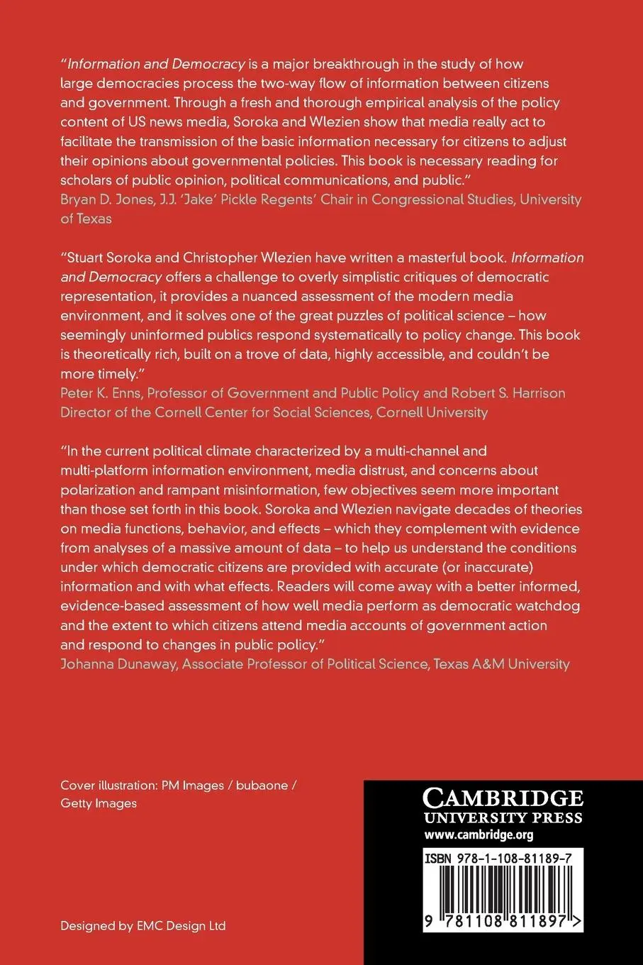 Rückseite: 9781108811897 | Information and Democracy | Stuart N. Soroka (u. a.) | Taschenbuch