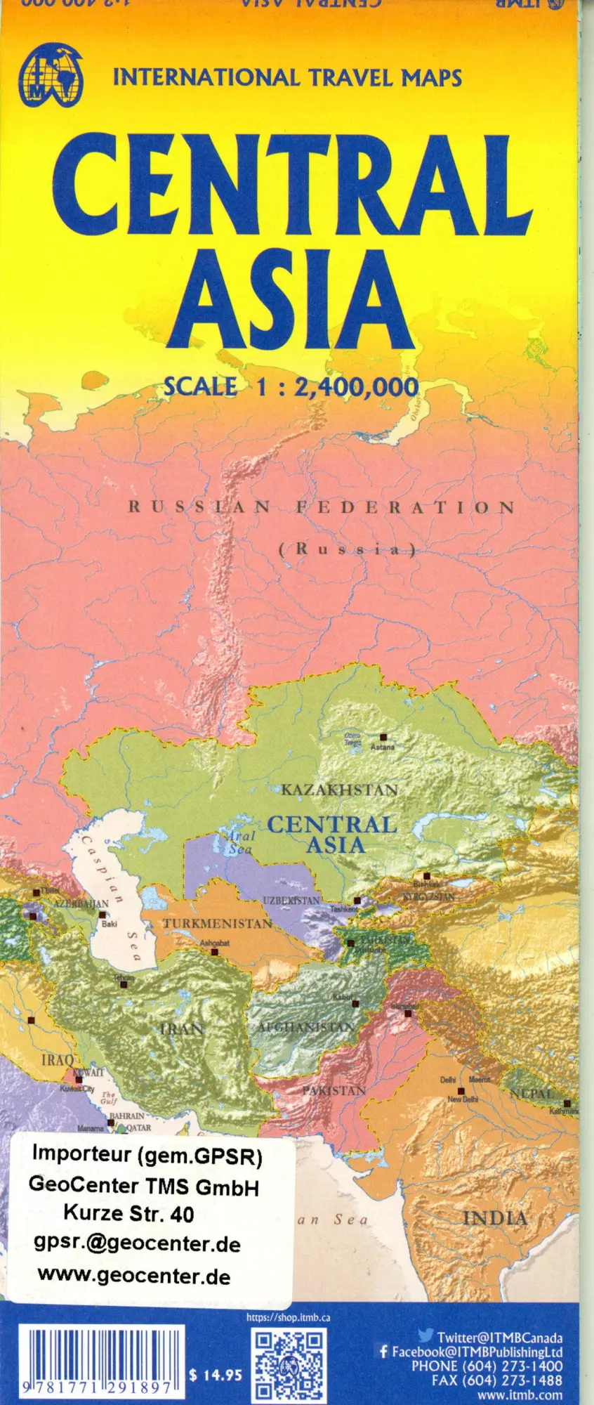 Bild: 9781771291897 | Central Asia | 1:2400000 | (Land-)Karte | International Travel Map
