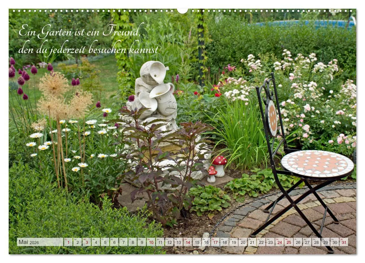 Bild: 9783457571897 | Lieblingsgärten mit poetischen Sinnsprüchen (Wandkalender 2026 DIN...
