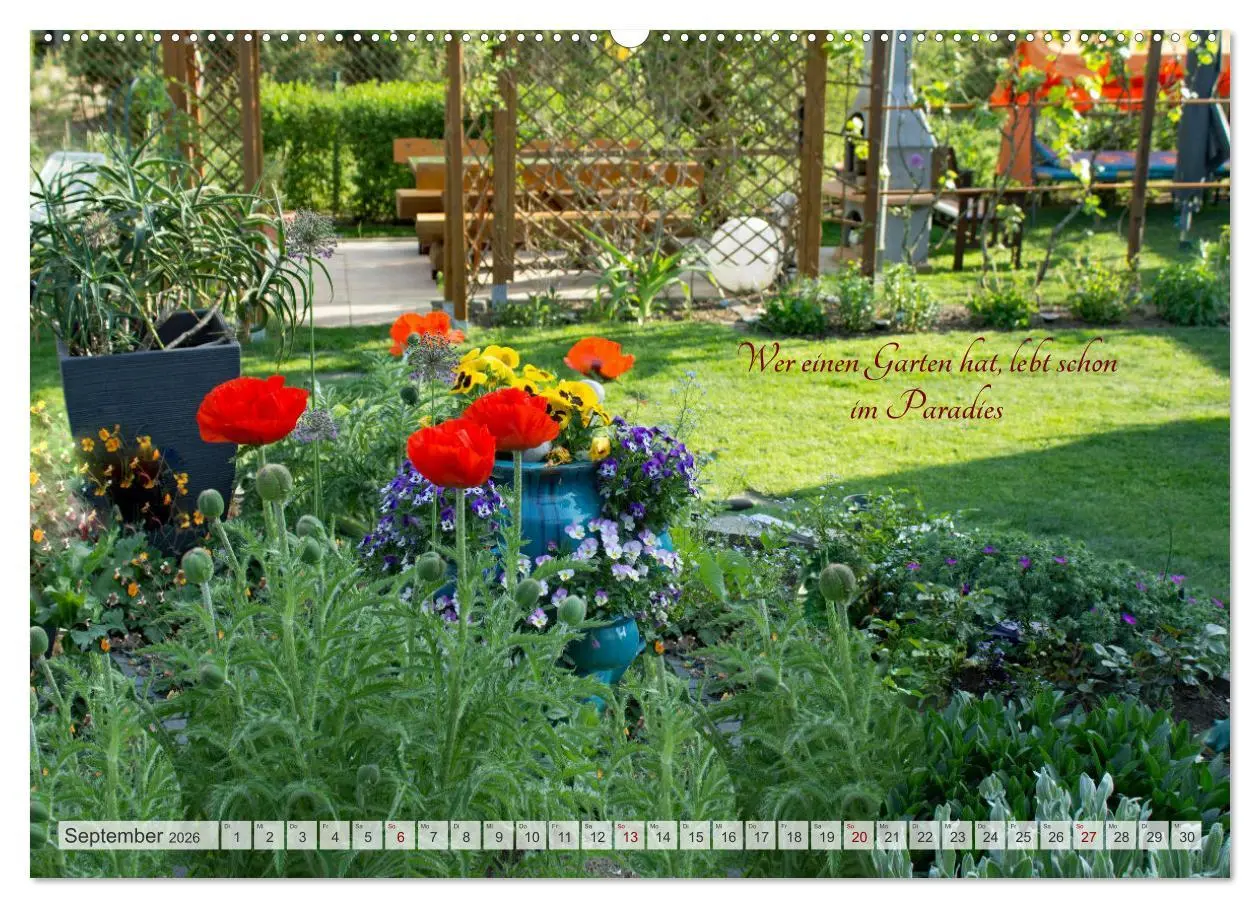 Bild: 9783457571897 | Lieblingsgärten mit poetischen Sinnsprüchen (Wandkalender 2026 DIN...