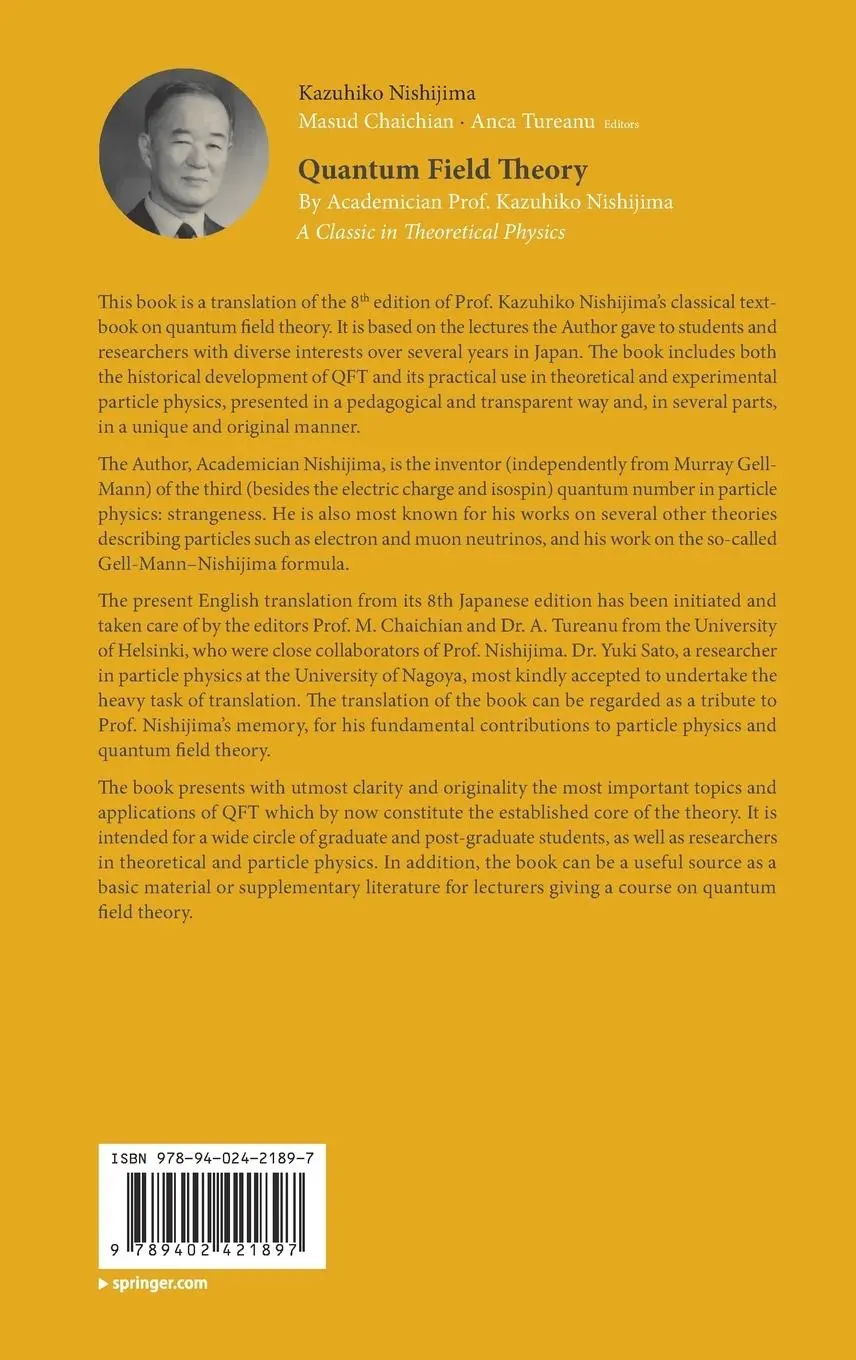 Rückseite: 9789402421897 | Quantum Field Theory | Kazuhiko Nishijima | Buch | xvi | Englisch