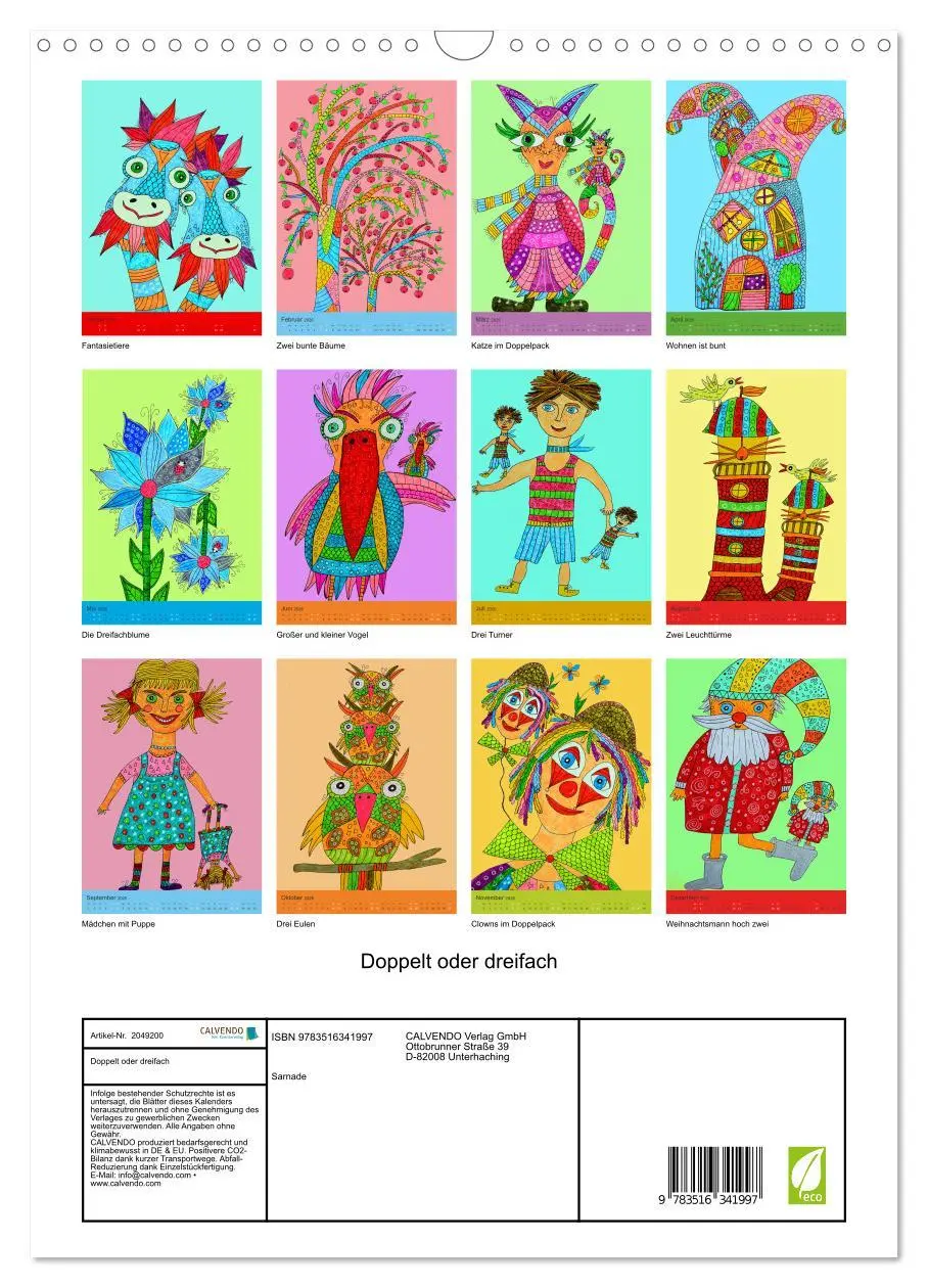 Bild: 9783516341997 | Doppelt oder dreifach (Wandkalender 2026 DIN A3 hoch), CALVENDO...