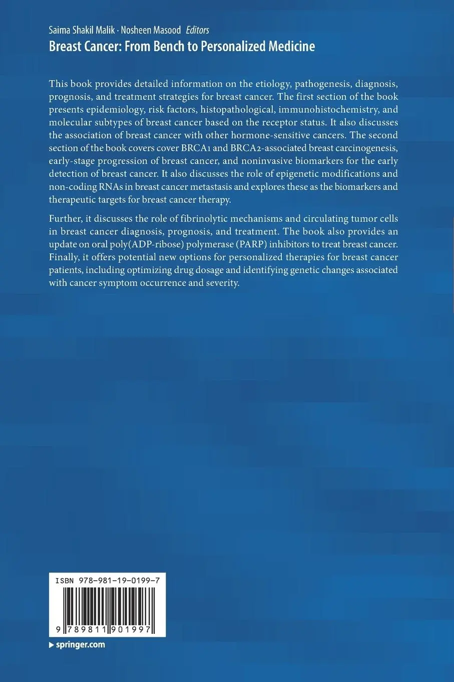 Rückseite: 9789811901997 | Breast Cancer: From Bench to Personalized Medicine | Malik (u. a.)