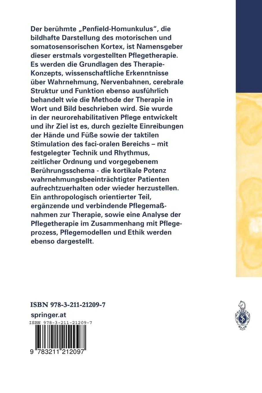 Rückseite: 9783211212097 | Homunculus-Pflegetherapie® | Taktil-haptisch und faci-oral | Buch