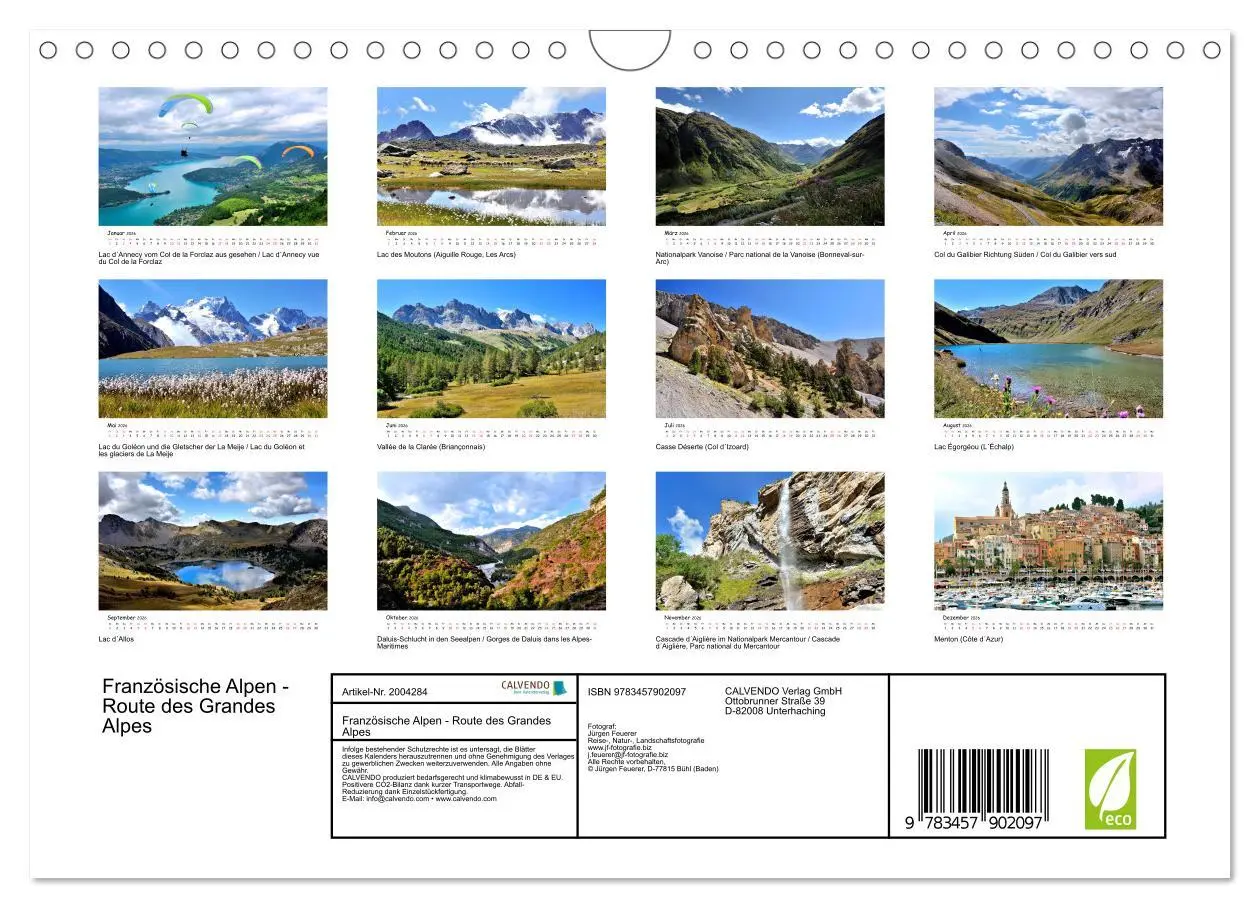 Bild: 9783457902097 | Französische Alpen - Route des Grandes Alpes (Wandkalender 2026 DIN...