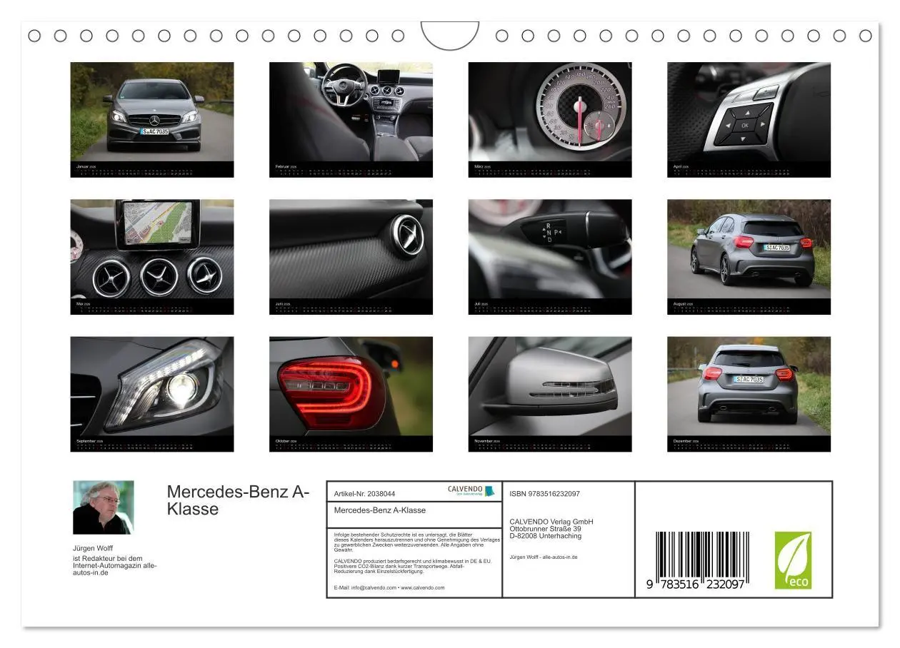 Bild: 9783516232097 | Mercedes-Benz A-Klasse (Wandkalender 2026 DIN A4 quer), CALVENDO...