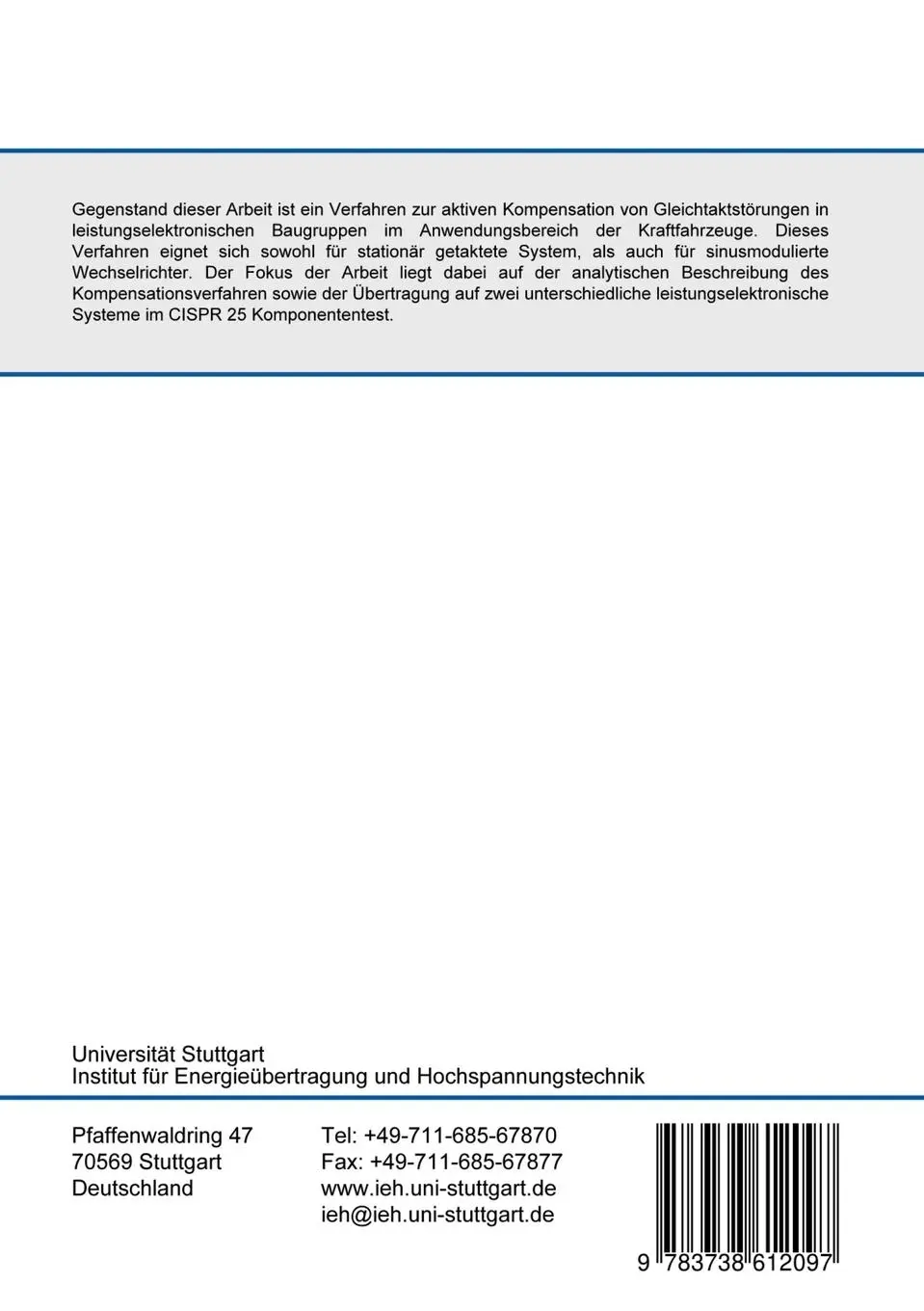 Rückseite: 9783738612097 | Prädiktive Pulskompensation zur aktiven Gleichtaktentstörung von...