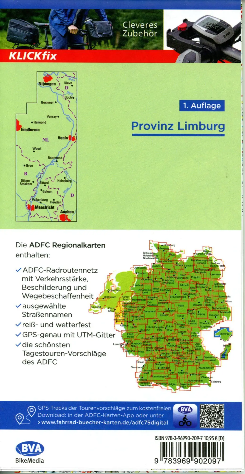 Bild: 9783969902097 | BVA ADFC Regionalkarte Limburg, mit Knotenpunkten 1:75.000 | Deutsch