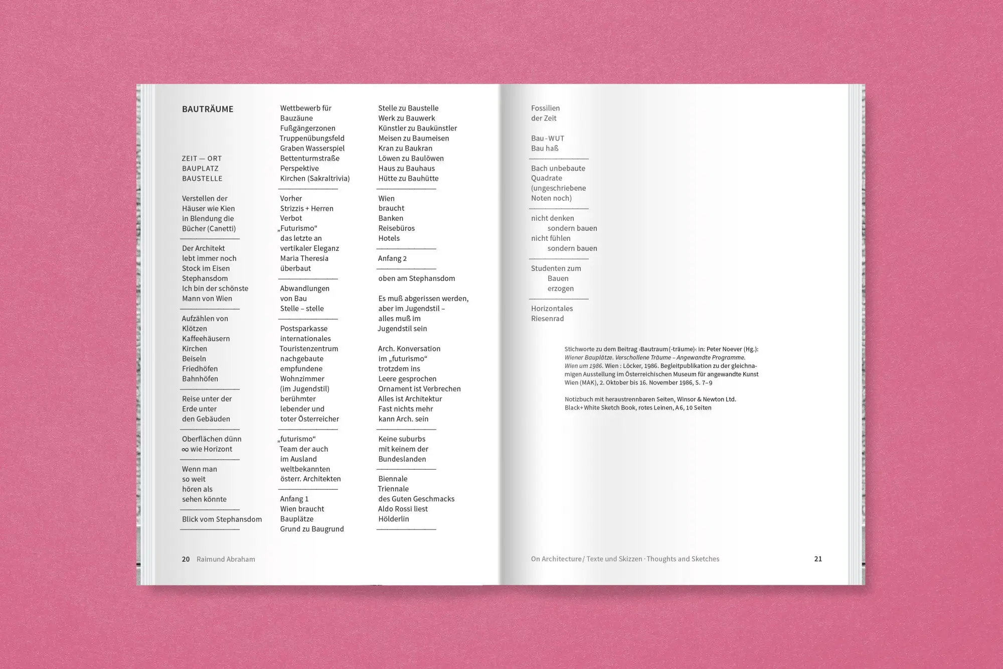 Bild: 9783987412097 | Raimund Abraham: On Architecture | Raimund Abraham | Taschenbuch