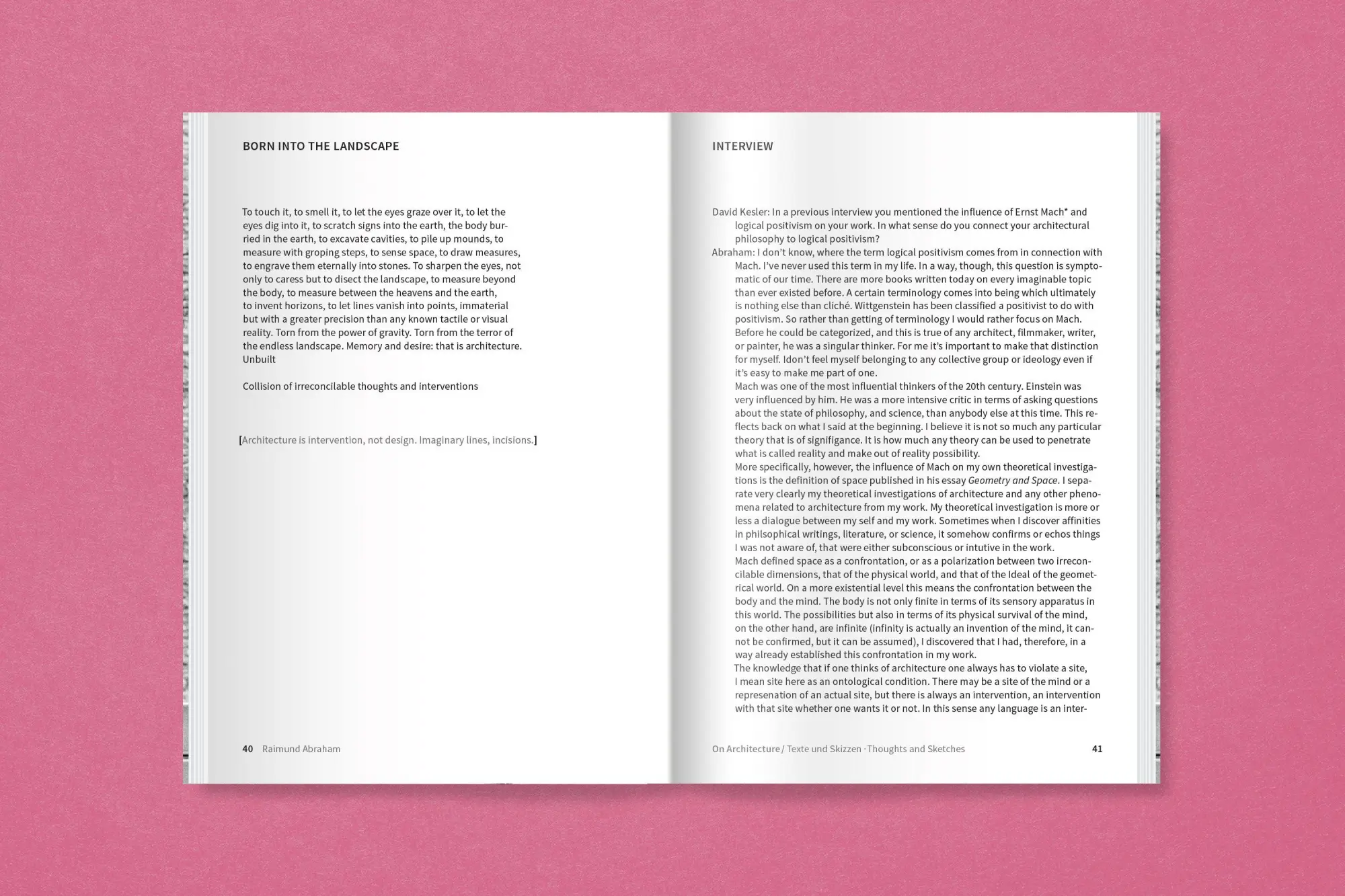 Bild: 9783987412097 | Raimund Abraham: On Architecture | Raimund Abraham | Taschenbuch