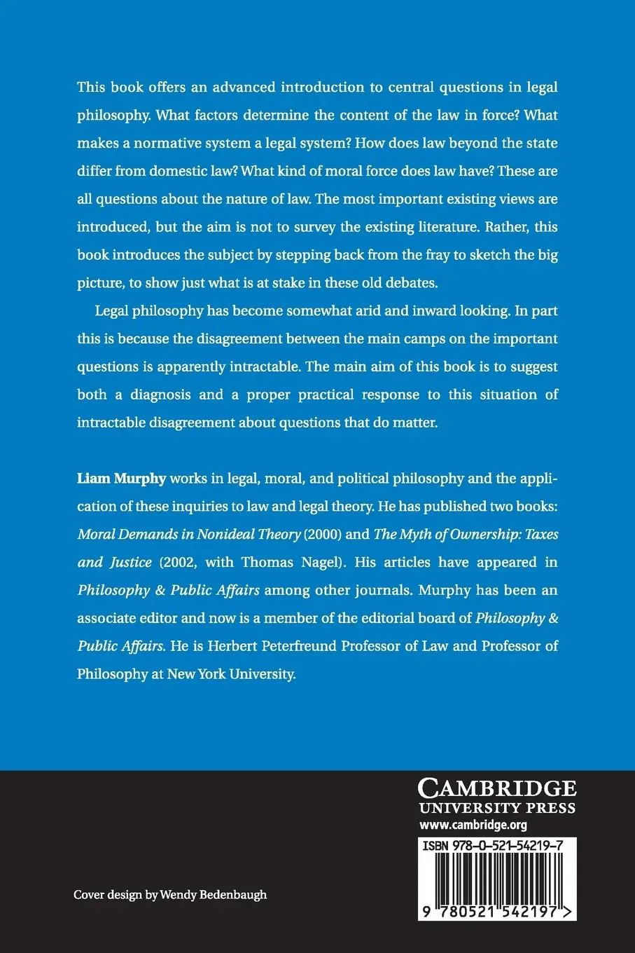 Rückseite: 9780521542197 | What Makes Law | Liam Murphy | Taschenbuch | Englisch | 2019