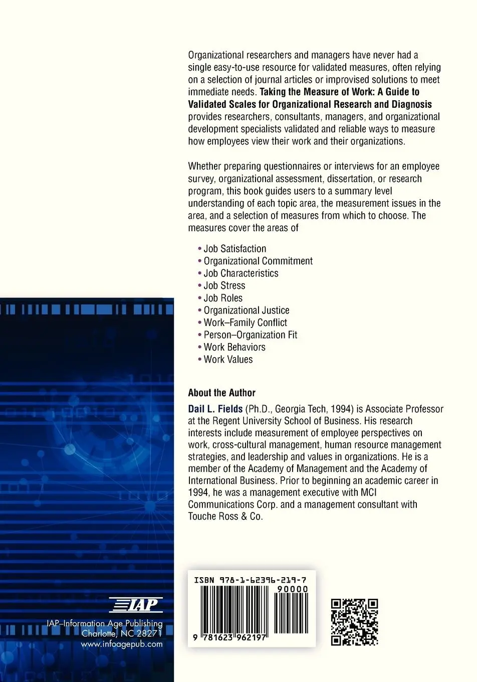 Rückseite: 9781623962197 | Taking the Measure of Work | Dail L. Fields | Taschenbuch | Englisch