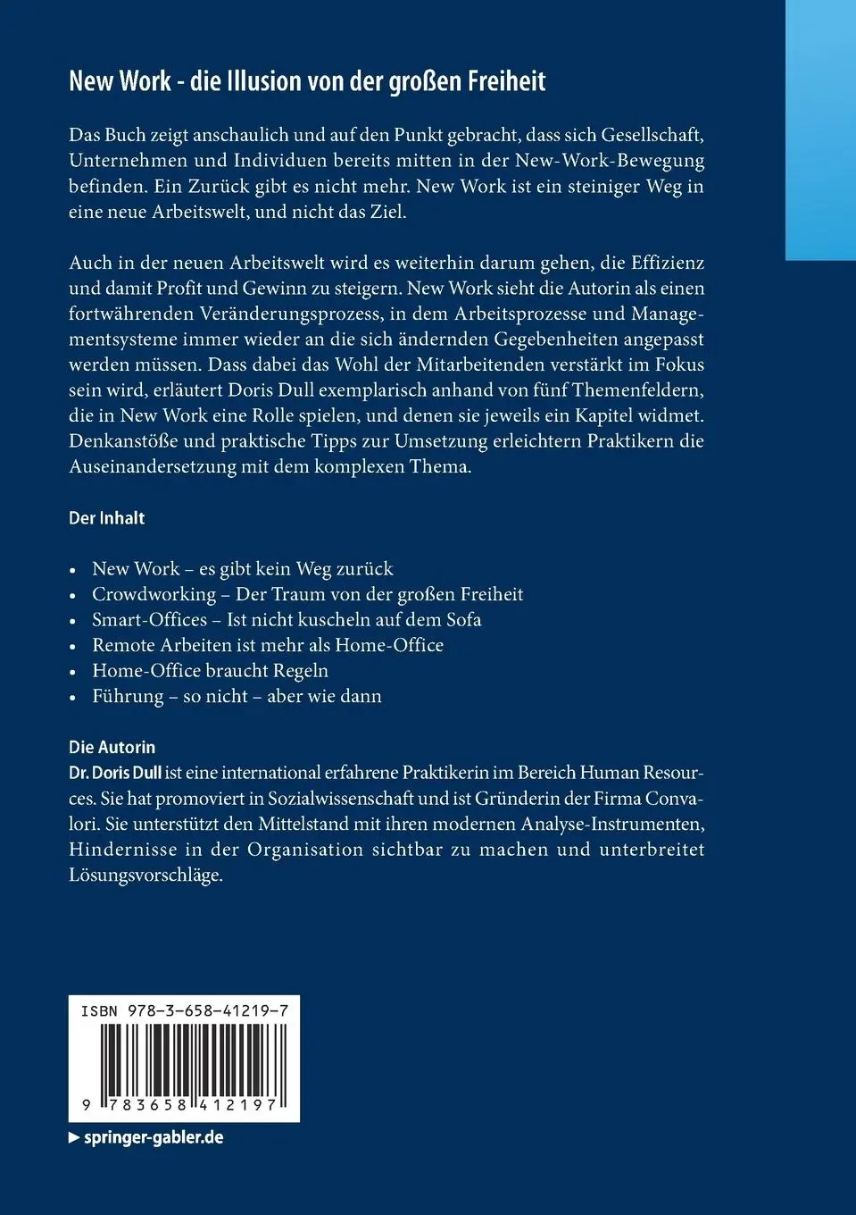 Rückseite: 9783658412197 | New Work - die Illusion von der großen Freiheit | Doris Dull | Buch