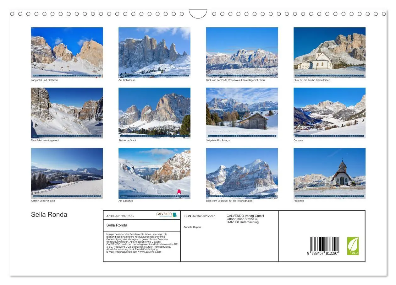 Bild: 9783457812297 | Sella Ronda (Wandkalender 2026 DIN A3 quer), CALVENDO Monatskalender