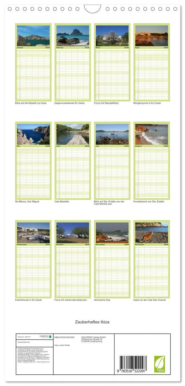 Bild: 9783516522297 | Familienplaner 2026 - Zauberhaftes Ibiza mit 5 Spalten...