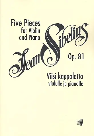 Cover: 9790550092297 | 5 Stücke op.81 für Violine und Klavier | Jean Sibelius | Buch