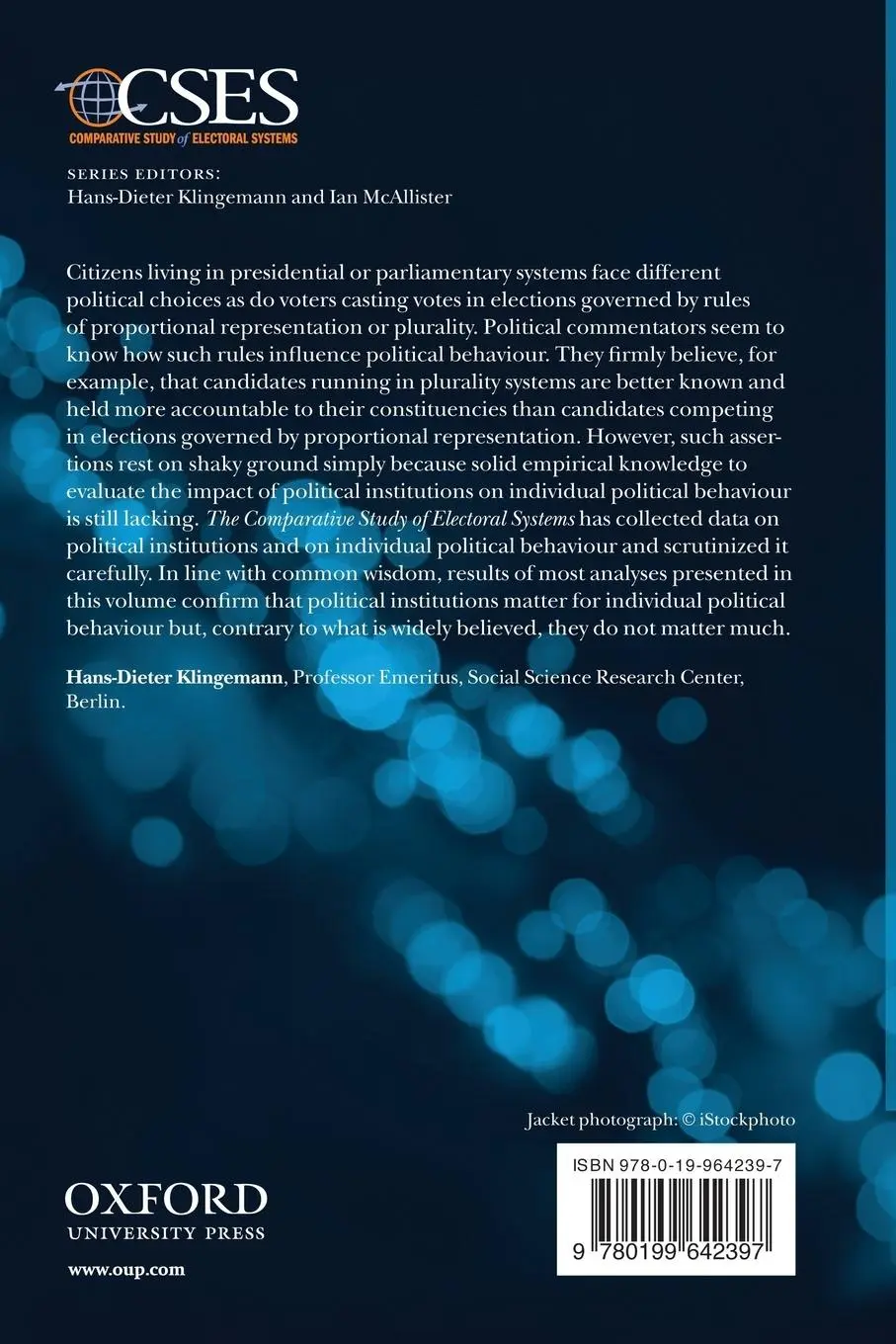 Rückseite: 9780199642397 | The Comparative Study of Electoral Systems | Hans-Dieter Klingemann