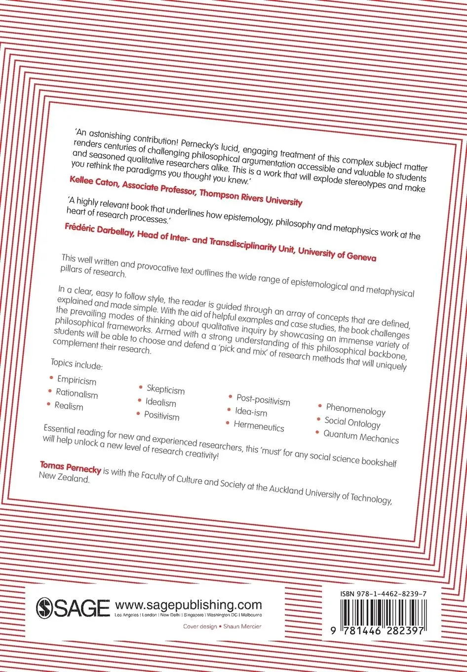 Rückseite: 9781446282397 | Epistemology and Metaphysics for Qualitative Research | Tomas Pernecky
