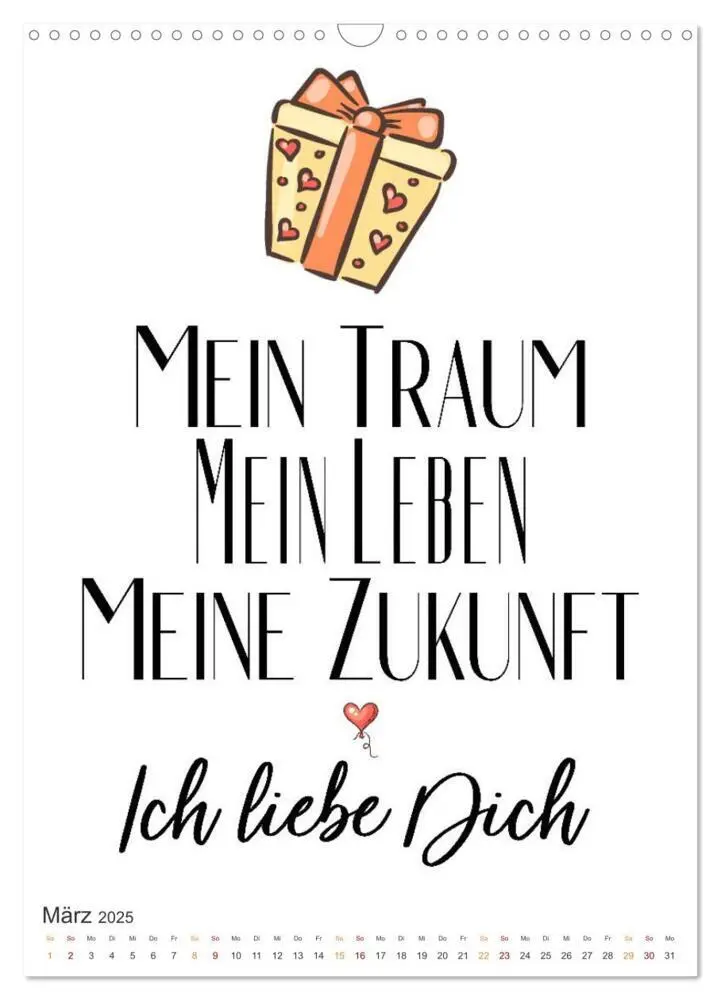 Bild: 9783435882397 | Liebessprüche (Wandkalender 2025 DIN A3 hoch), CALVENDO Monatskalender