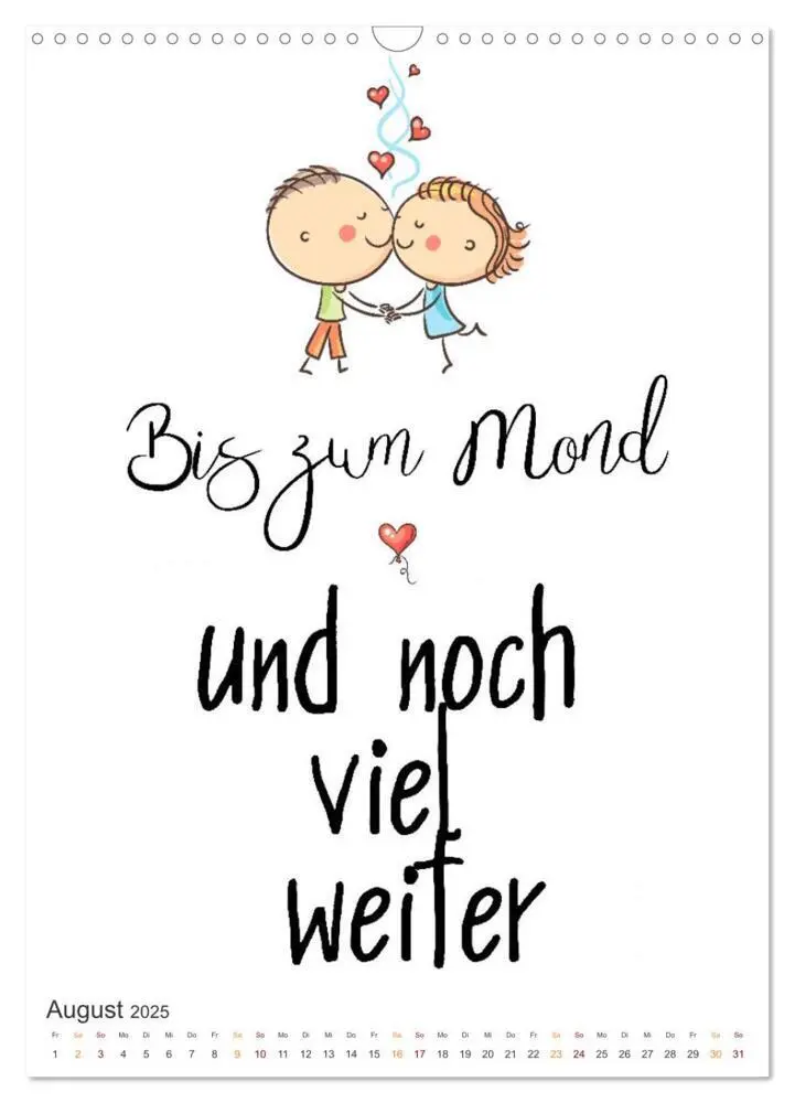 Bild: 9783435882397 | Liebessprüche (Wandkalender 2025 DIN A3 hoch), CALVENDO Monatskalender