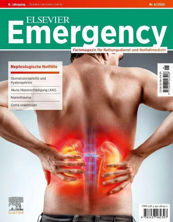 Cover: 9783437482397 | ELSEVIER Emergency. Nephrologische Notfälle. 6/2025: Fachmagazin...