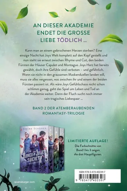 Bild: 9783473402397 | The Romeo &amp; Juliet Society, Band 2 - Schlangenkuss | Sabine Schoder