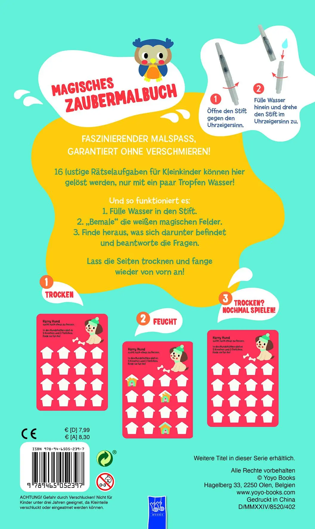 Rückseite: 9789465052397 | Magisches Zaubermalbuch - Blau (Schaf) | Taschenbuch | 32 S. | Deutsch