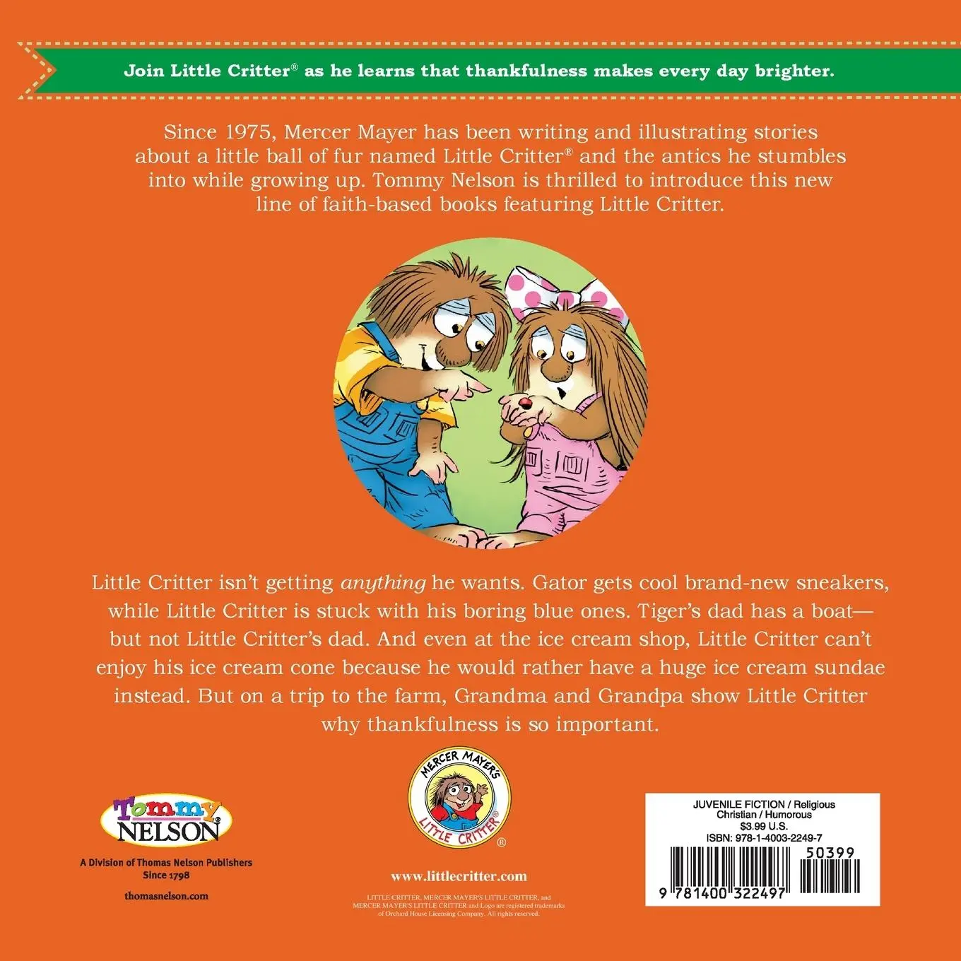 Rückseite: 9781400322497 | The Being Thankful Softcover | Mercer Mayer | Taschenbuch | Englisch