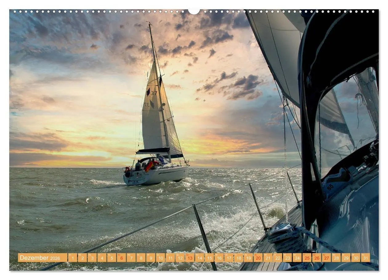 Bild: 9783457722497 | Segeln im Sonnenuntergang (Wandkalender 2026 DIN A2 quer), CALVENDO...