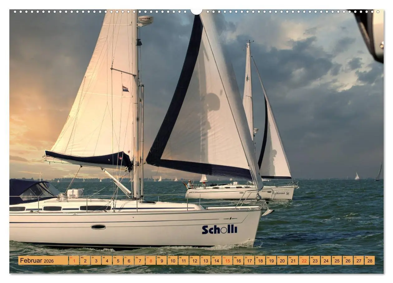 Bild: 9783457722497 | Segeln im Sonnenuntergang (Wandkalender 2026 DIN A2 quer), CALVENDO...