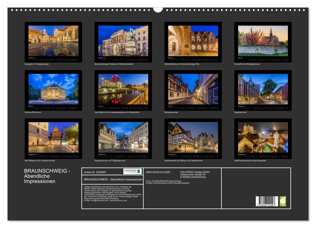 Bild: 9783516122497 | BRAUNSCHWEIG - Abendliche Impressionen (Wandkalender 2026 DIN A2...