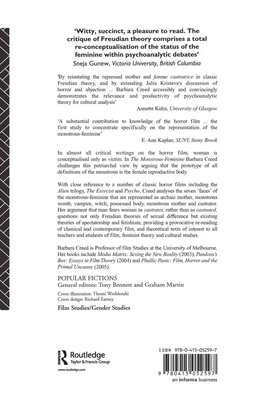 Rückseite: 9780415052597 | The Monstrous-Feminine | Film, Feminism, Psychoanalysis | Creed | Buch