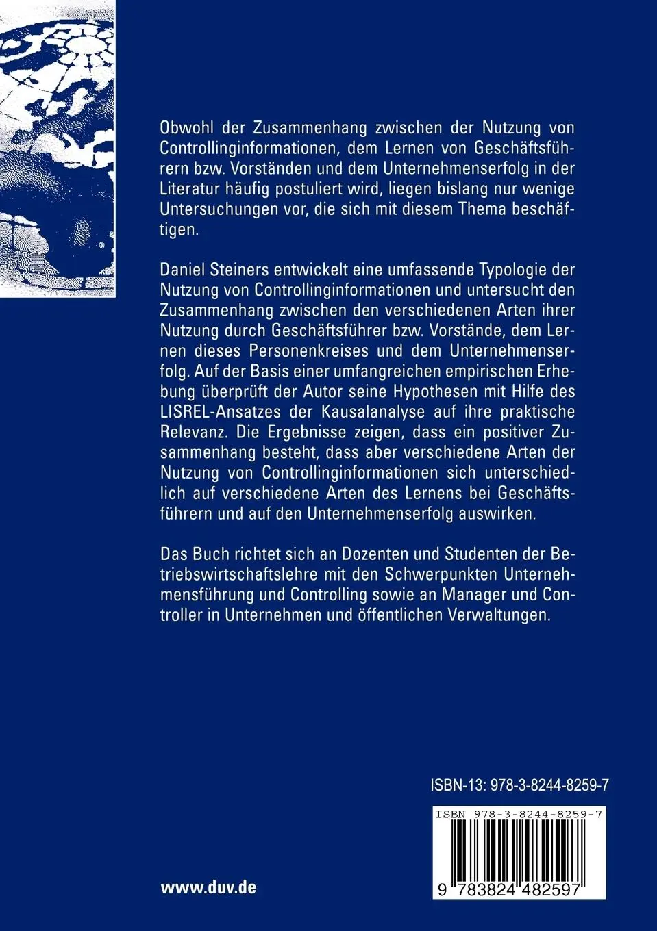 Rückseite: 9783824482597 | Lernen mit Controllinginformationen | Daniel Steiners | Taschenbuch