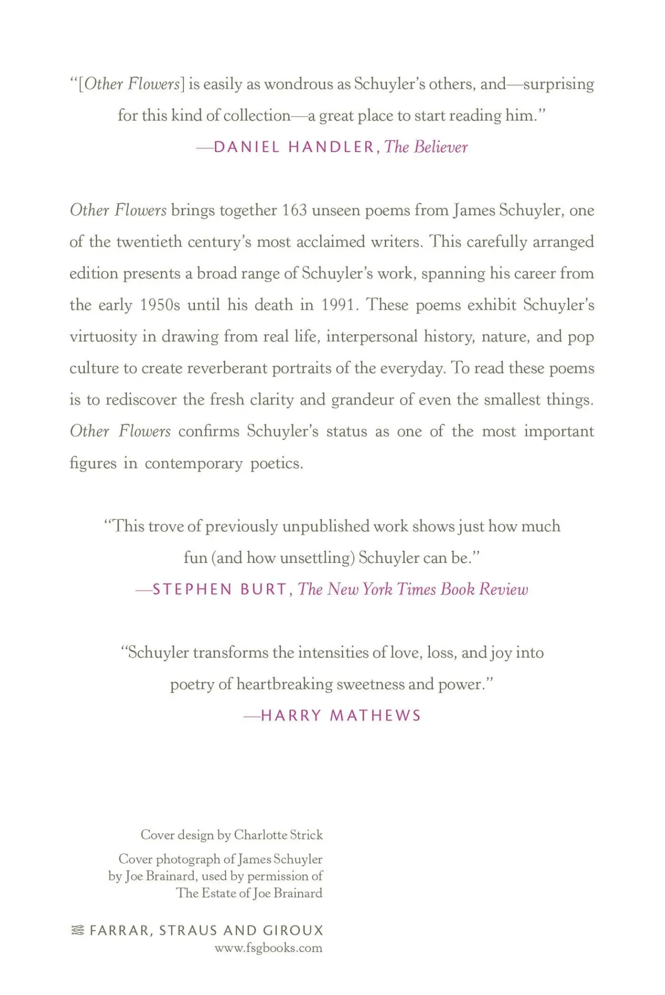 Rückseite: 9780374532697 | Other Flowers | James Schuyler | Taschenbuch | Kartoniert / Broschiert