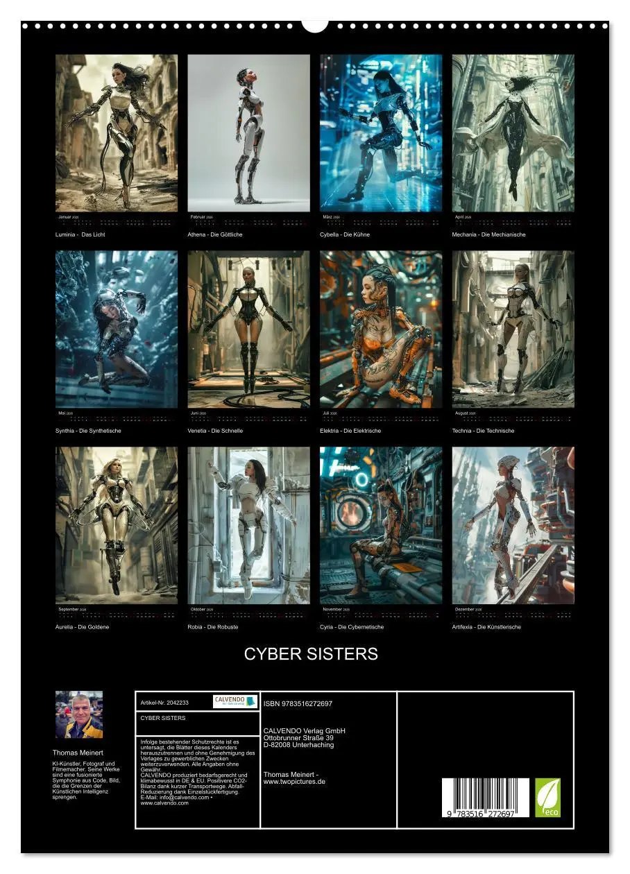 Bild: 9783516272697 | CYBER SISTERS (hochwertiger Premium Wandkalender 2026 DIN A2 hoch),...