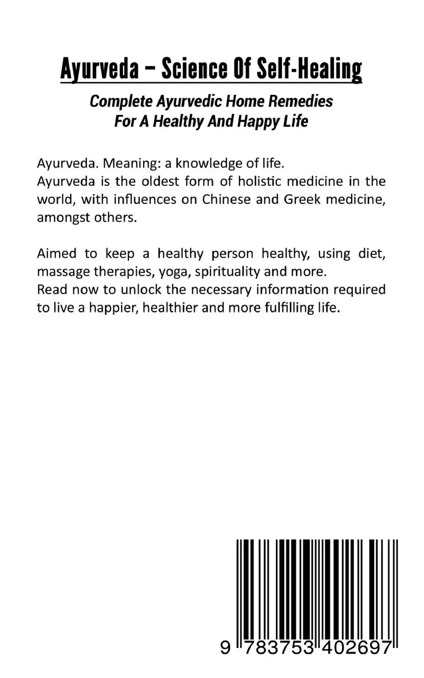 Rückseite: 9783753402697 | Ayurveda - Science of Self-Healing | Anand Gupta | Taschenbuch | 2021