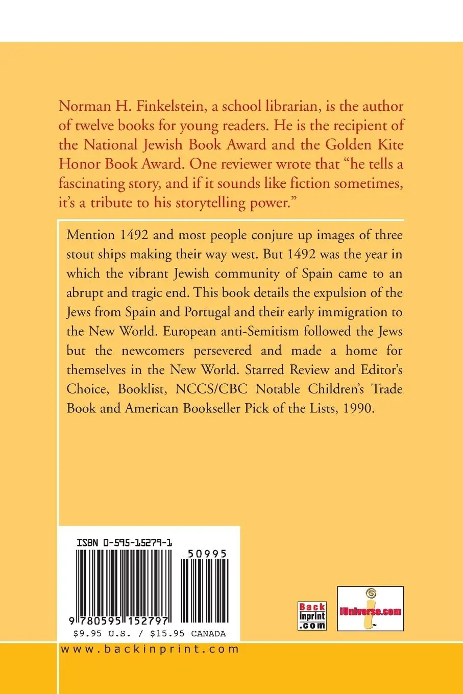 Rückseite: 9780595152797 | The Other 1492 | Jewish Settlement in the New World | Finkelstein